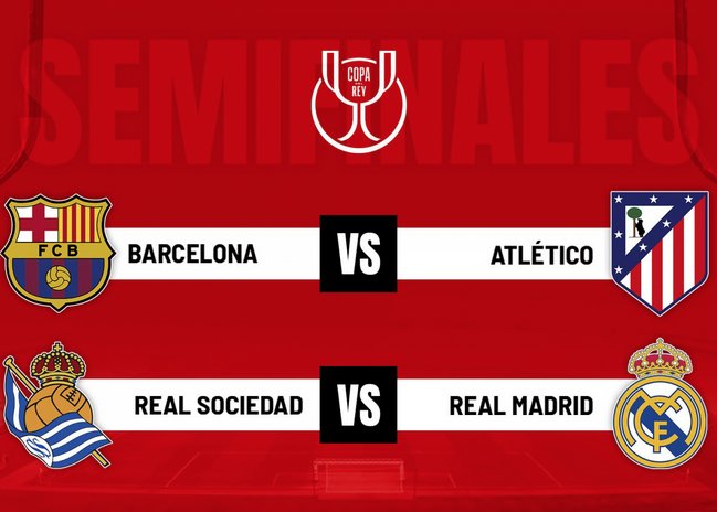 Así quedaron los partidos de Semifinales de la Copa del Rey